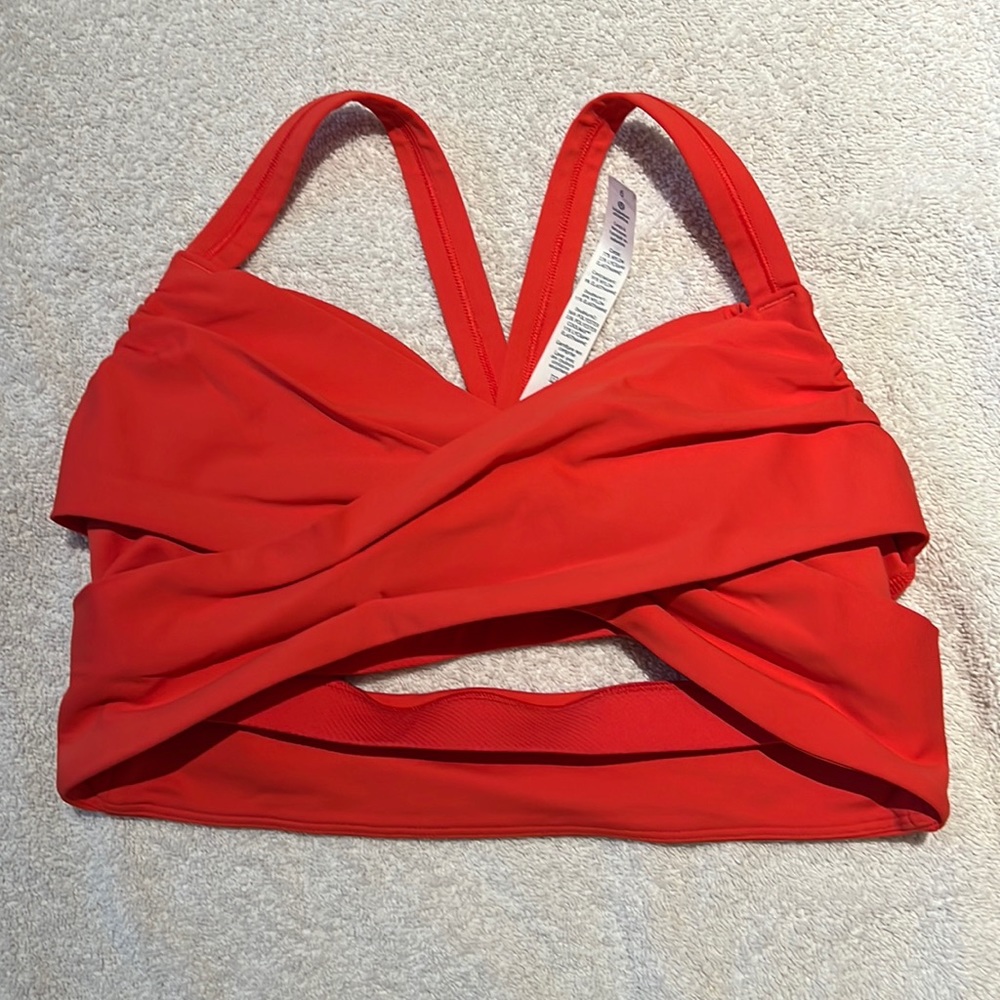 Red Orange layered style sports bra